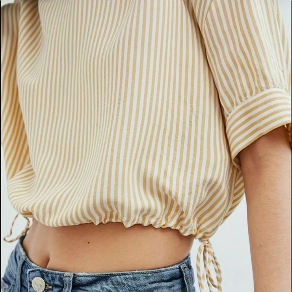 ZARA Striped Crop Blouse - Picture 9 of 10